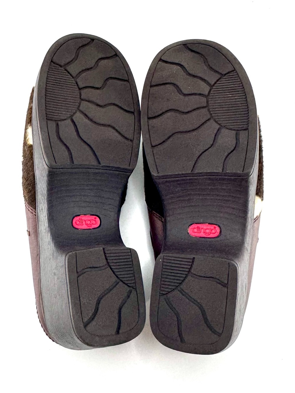 Dingo Cow Print Calf Hair Leather Clogs Mules Size 7.5 M Style DI02216 - Picture 7 of 8